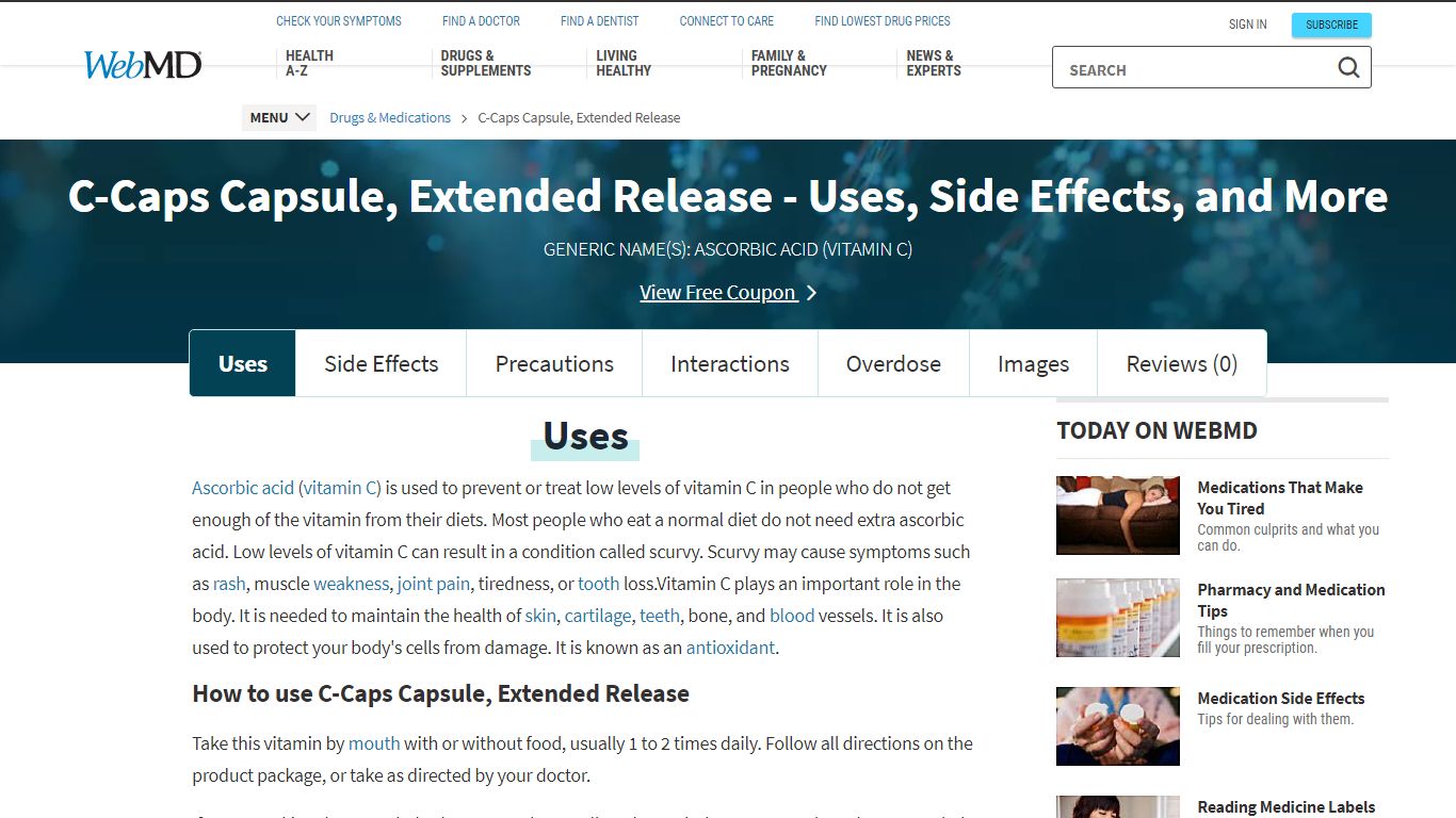 C-Caps Oral: Uses, Side Effects, Interactions, Pictures, Warnings ...