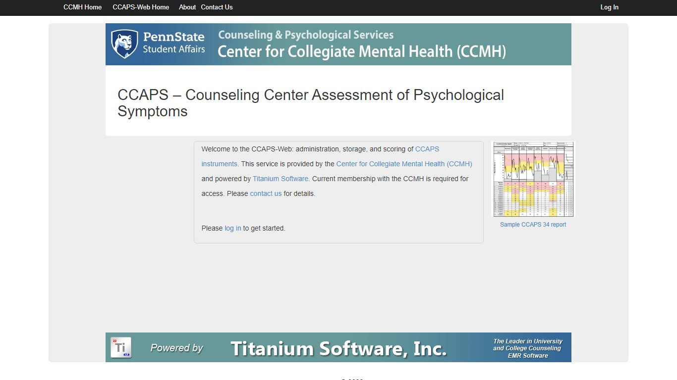 CCAPS – Counseling Center Assessment of Psychological Symptoms